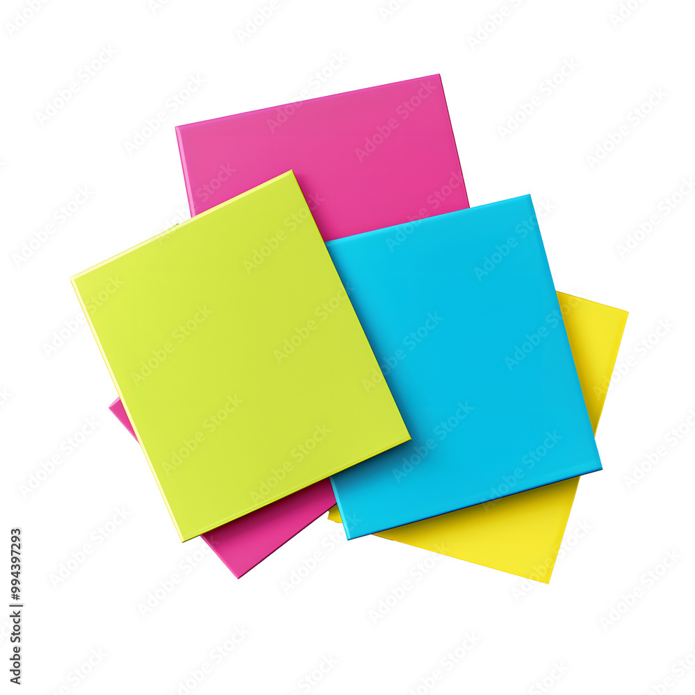 Colorful Sticky Notes Stacked on White Background. isolated on transparent background Colorful Sticky Notes Stacked on White Background. isolated on transparent background