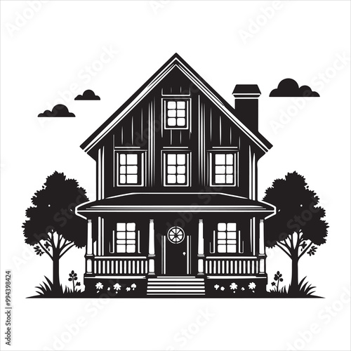 residing at home Vector Illustration of a Silhouette