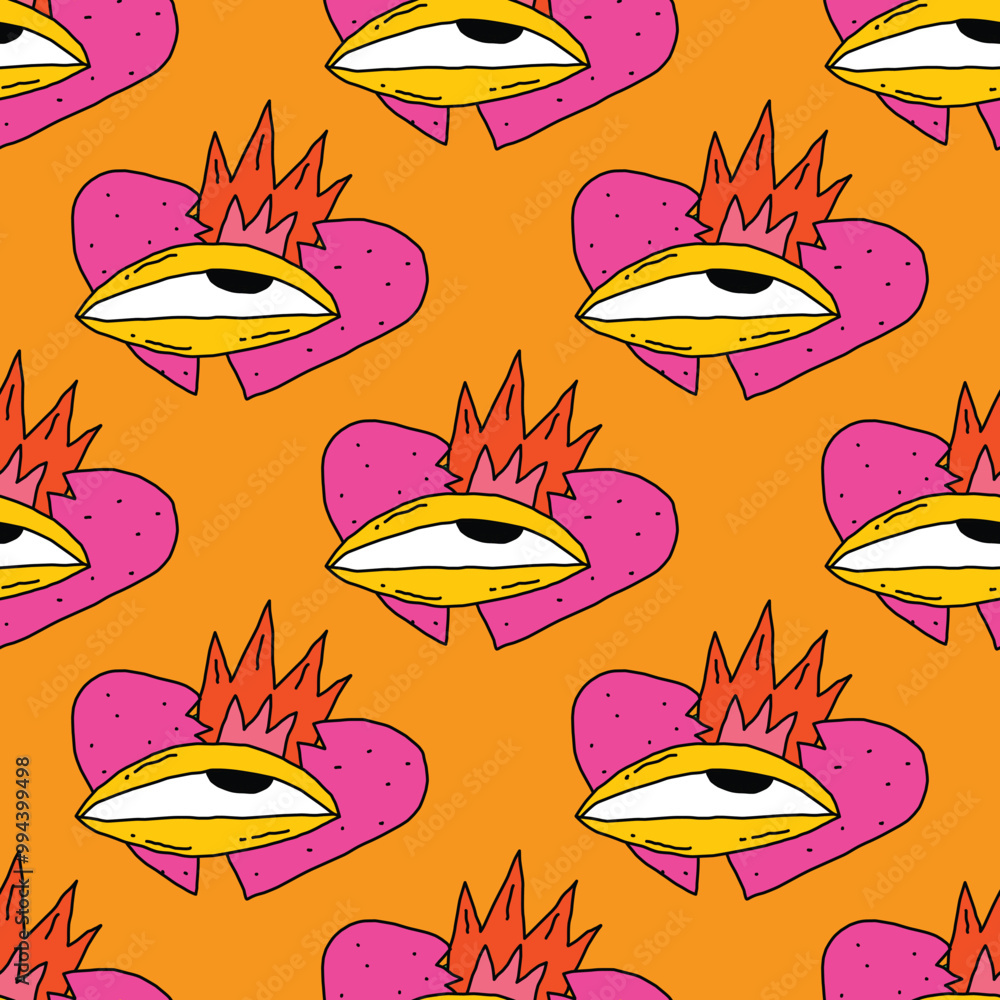 square seamless pattern -sinister eyes for Halloween.Devil eyes in 1970s psychedelic style.Groovy and funky print ornament.A look from a horror movie. Mystical esoteric eye.Witches,astrology and tarot square seamless pattern -sinister eyes for Halloween.Devil eyes in 1970s psychedelic style.Groovy and funky print ornament.A look from a horror movie. Mystical esoteric eye.Witches,astrology and tarot