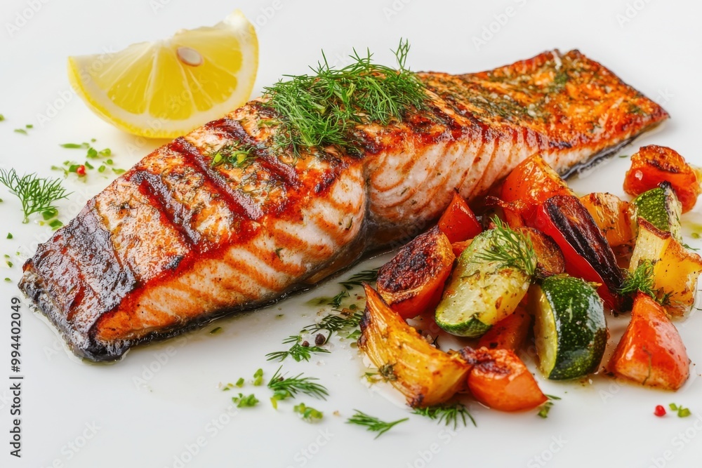 Grilled Salmon with Lemon and Herbs Grilled Salmon with Lemon and Herbs