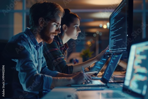 person working on computer in office