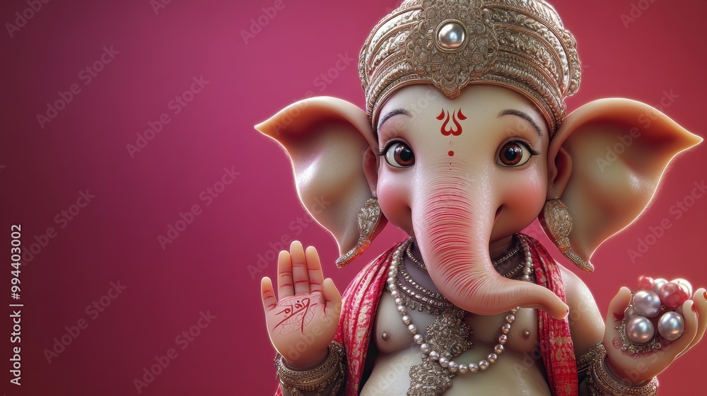 Ornate Ganesha Hindu Deity Statue for Religious Worship and Home Decor Ornate Ganesha Hindu Deity Statue for Religious Worship and Home Decor