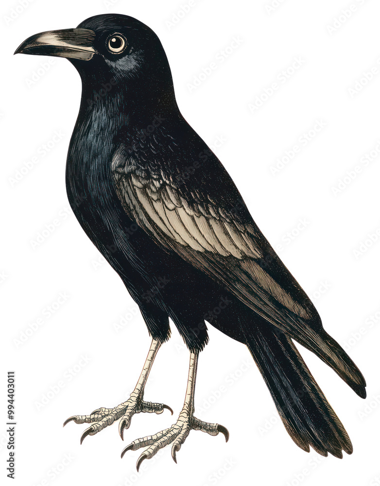 Fototapeta premium PNG Halloween crow blackbird realistic detailed.