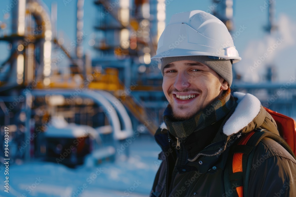 portrait of a worker in winter portrait of a worker in winter