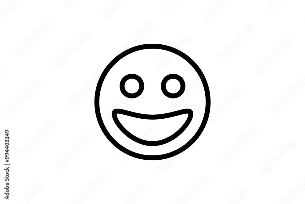 Grinning face emoji in line art. Emoticon icon vector. Grinning face emoji in line art. Emoticon icon vector.
