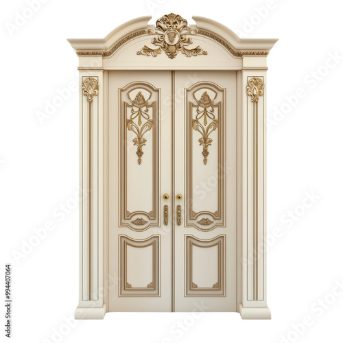 Wallpaper Mural Elegant double door with ornate design isolated on transparent background. Torontodigital.ca