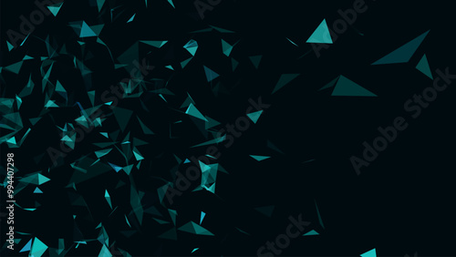 Abstract background with connecting dots and lines. Network connection structure. Data technology and scientific illustration. Plexus effect. 3D vector illustration