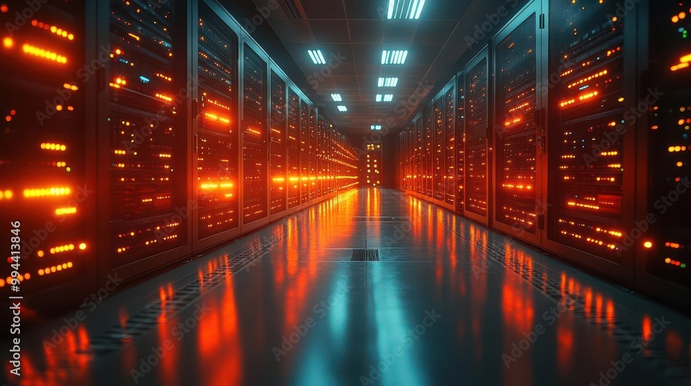 data center server room filled with rows of blinking servers and cables showcasing a hightech and organized environment crucial for modern technology and connectivity data center server room filled with rows of blinking servers and cables showcasing a hightech and organized environment crucial for modern technology and connectivity