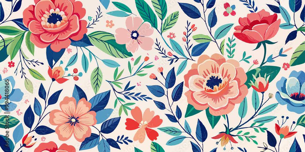 Seamless pattern with watercolor flowers Seamless pattern with watercolor flowers
