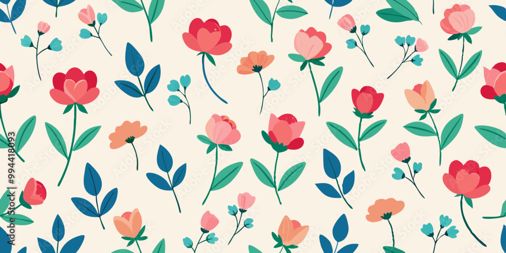 Seamless pattern with watercolor flowers Seamless pattern with watercolor flowers
