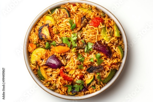 Colorful Vegetarian Biryani Plate