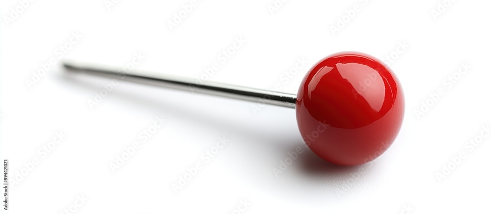Red Pin on White Background Red Pin on White Background
