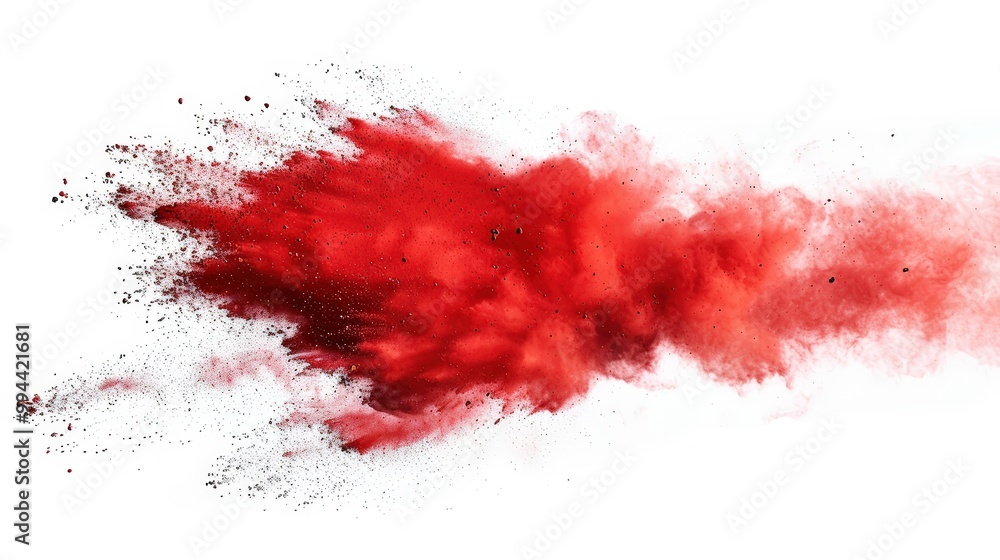 red powder splash isolated on white background red powder splash isolated on white background