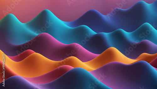 Colorful waves in 3d, dunes in color, geometric waves,background,patterns and abstract art wallpaper photo