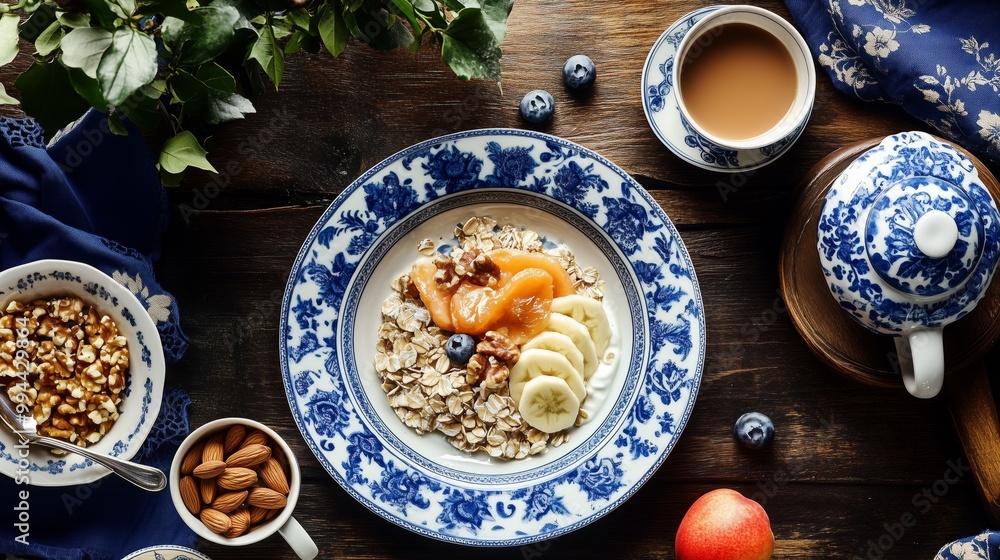 oatmeal with fruit for breakfast oatmeal with fruit for breakfast