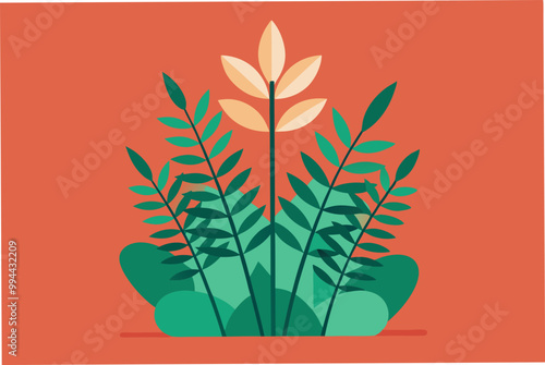 Water anacharis plant vector art illustration photo