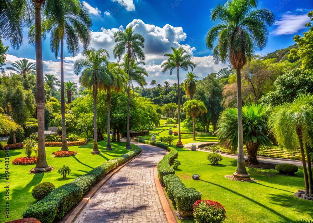 Serene Landscape of Parque de la Amistad with Lush Greenery and Tranquil Pathways for Relaxation Serene Landscape of Parque de la Amistad with Lush Greenery and Tranquil Pathways for Relaxation