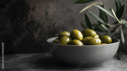 green olives in a bowl