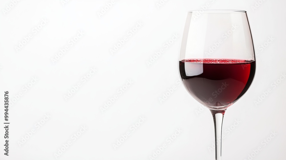 Glass of red wine on white background with space for text. Glass of red wine on white background with space for text.