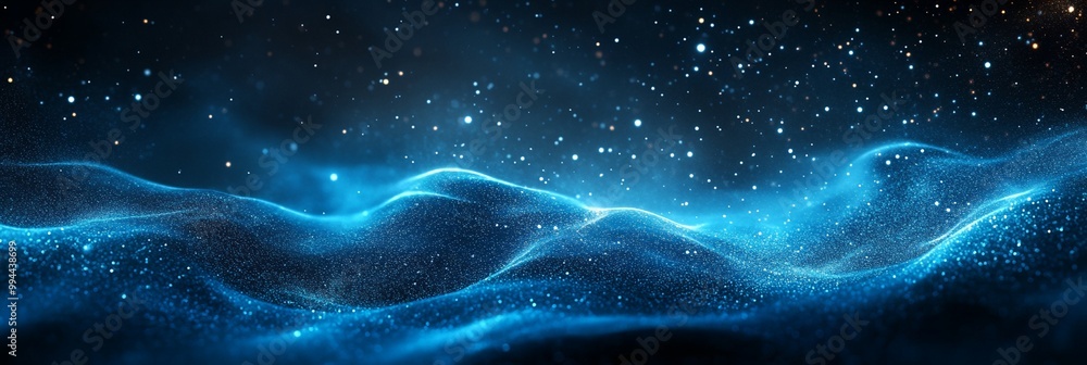 a starry sky with a blue wave a starry sky with a blue wave