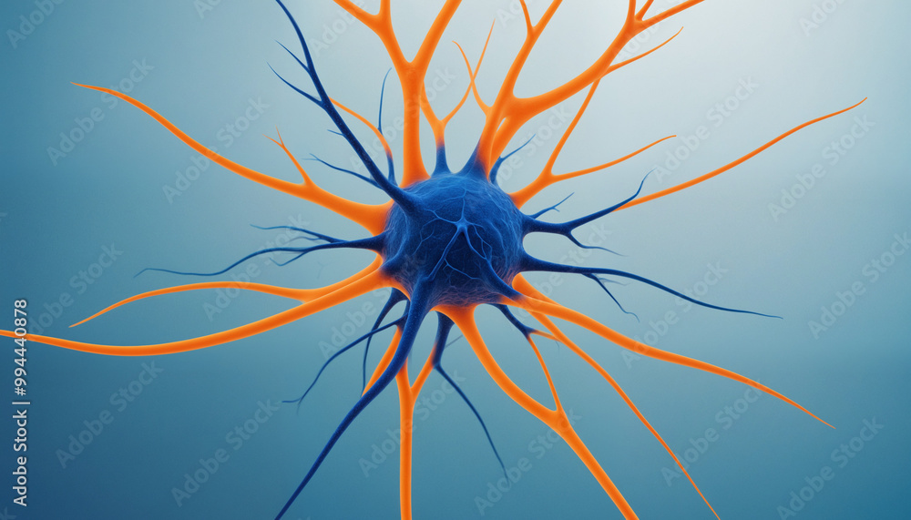 Orange and Blue neurons, neural network connections visualization
