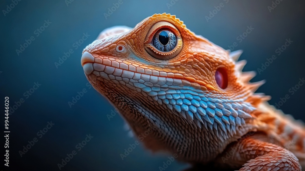 Close-up of Colorful Reptile with Unique Eye Features Close-up of Colorful Reptile with Unique Eye Features