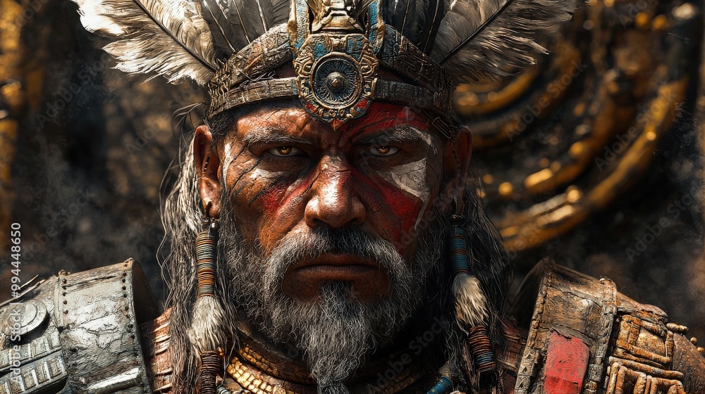 Realistic Warrior Portrait with Detailed Features Realistic Warrior Portrait with Detailed Features
