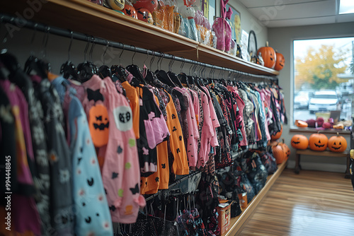 Wallpaper Mural Boutique-style Halloween costume shop featuring kid-friendly ghost and vampire costumes. Displayed on racks and mannequins with bright colors, cute accessories, and modern twists on classics.
 Torontodigital.ca