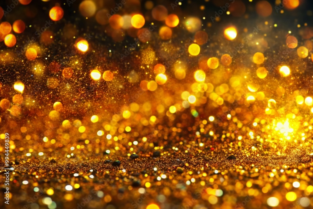 Shimmering Gold Particles in Motion Creating a Stunning Abstract Background for Various Uses