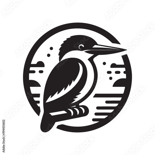 Beautiful Kingfisher Silhouette Vectors: Perfect for Any Design Project photo