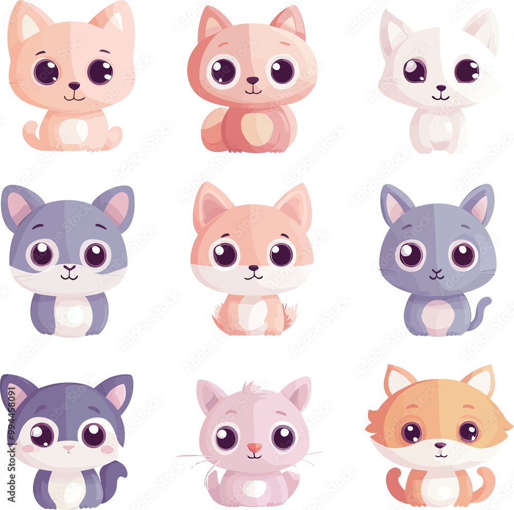 A collection of adorable vector icons A collection of adorable vector icons
