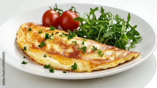 Delicious Omelette with Fresh Vegetables and Greens