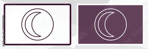 first quarter outline icon. Linear vector from weather concept. Thin line white and black first quarter icon isolated on white and dark background