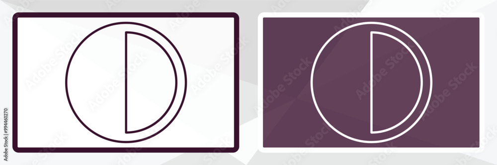 last quarter outline icon. Linear vector from weather concept. Thin line white and black last quarter icon isolated on white and dark background last quarter outline icon. Linear vector from weather concept. Thin line white and black last quarter icon isolated on white and dark background