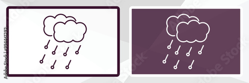 hailstorm outline icon. Linear vector from weather concept. Thin line white and black hailstorm icon isolated on white and dark background