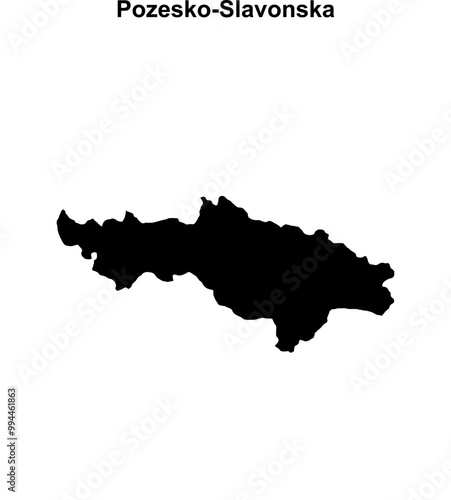 Pozesko-Slavonska county blank outline map photo