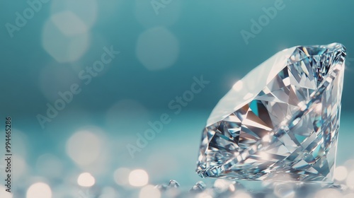 Stunning close-up of a sparkling diamond on a textured background, highlighti...