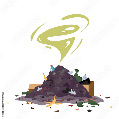 Trash pile, vector icon in cartoon style