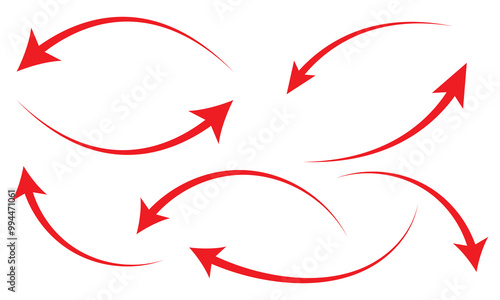 Curved arrow icon vector set. Collection of colorful right direction arrows symbol design.