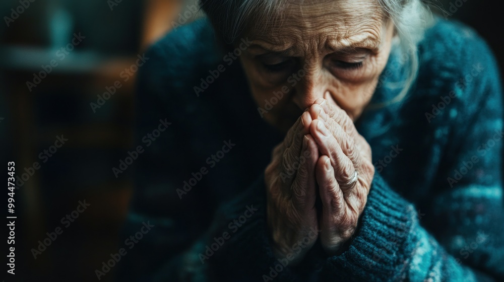 Close-up of Elderly Woman's Hands Clasped in Prayer Close-up of Elderly Woman's Hands Clasped in Prayer