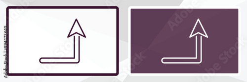 turn up arrow outline icon. Linear vector from user interface concept. Thin line white and black turn up arrow icon isolated on white and dark background