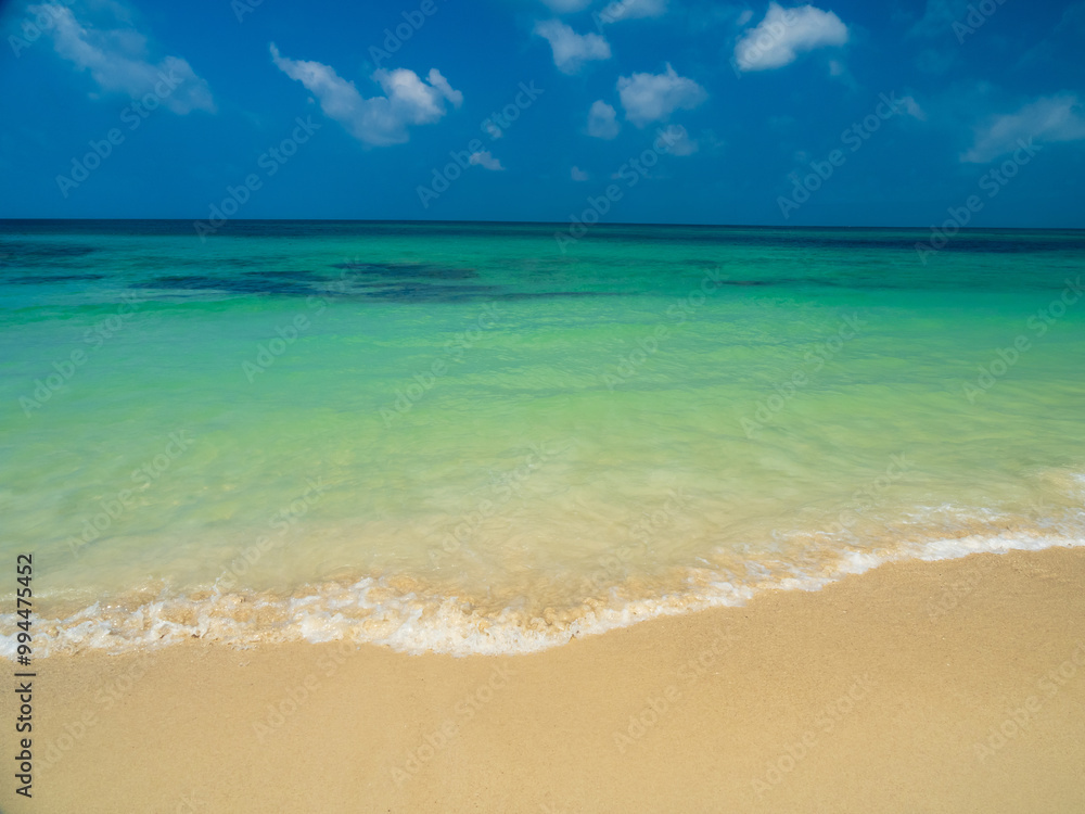 Horizon beautiful landscape summer season panorama front view point tropical sea beach white sand clean blue sky background calm nature ocean wave water travel holiday at samae san island sun day time Horizon beautiful landscape summer season panorama front view point tropical sea beach white sand clean blue sky background calm nature ocean wave water travel holiday at samae san island sun day time