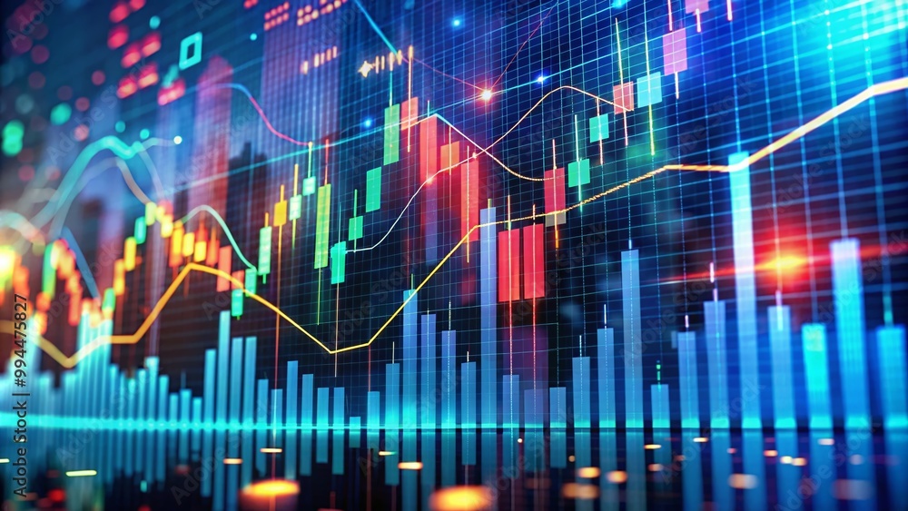 Stock Market Board Displaying Financial Data with Graphs and Numbers for Investment Analysis and Trends Stock Market Board Displaying Financial Data with Graphs and Numbers for Investment Analysis and Trends