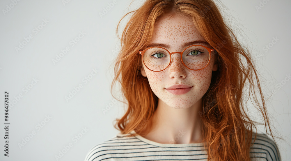 smile, orange glasses, Pretty student girl with perfect healthy freckled skin looking at the camera smile, orange glasses, Pretty student girl with perfect healthy freckled skin looking at the camera
