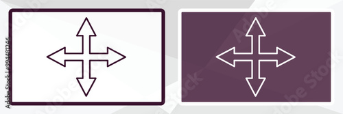 crossroad outline icon. Linear vector from user interface concept. Thin line white and black crossroad icon isolated on white and dark background