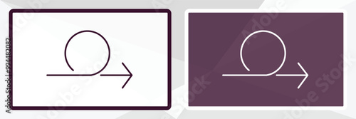 loop arrow outline icon. Linear vector from user interface concept. Thin line white and black loop arrow icon isolated on white and dark background