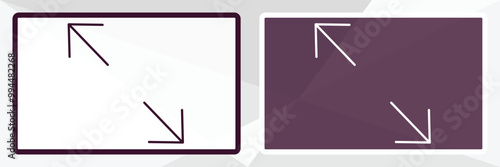expand arrows outline icon. Linear vector from user interface concept. Thin line white and black expand arrows icon isolated on white and dark background