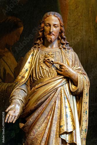 Canvas Print Statue of Sacred Heart of Jesus Christ. .