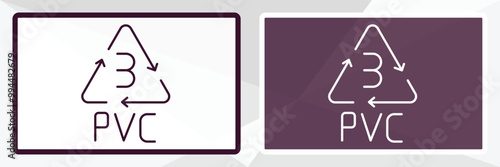 3 pvc outline icon. Linear vector from user interface concept. Thin line white and black 3 pvc icon isolated on white and dark background