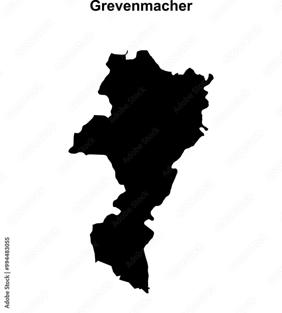 Grevenmacher district blank outline map Grevenmacher district blank outline map